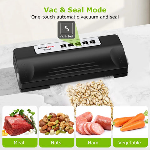 Powerful Vacuum Sealer For Food With Automatic Mode sealing grains with freshness display for meats and veggies