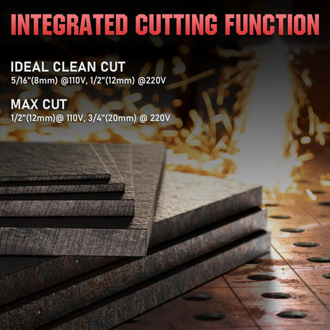 Metal sheets showing clean and max cut capabilities of Five In One Tig Welder And Plasma Cutter All Purpose Welding Machine.