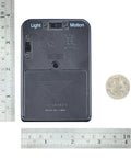 Recording Module In Black Enclosure With Dual Mode Selector Plug And Play Light Mode Or Motion Mode For Auto Display Activation By Walk By Motion Sensor Ideal For Retail Displays And Light Triggered Projects, black plastic case with ruler