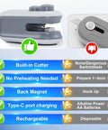 2 In 1 Bag Sealer With Cutter And Magnet, Rechargeable Vacuum Seal Machine features list comparison, close-up of cutter tool