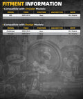 Fitment information chart showing compatibility of Rear Wheel Bearing And Hub Assembly 5 Lug For Chrysler 300 2009-2014 and Dodge models.