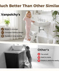 Foldable Toddler Step Stool For Bathroom Sink, Rock Solid Non Slip Footrest With Secure Handles, Bpa Free Thick Plastic And No Fuss Quick Fold Storage For Little Helpers At Home. Child using sturdy step stool at sink.