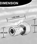 Garden Hose To Quarter Inch Quick Connect Adapter From Three Quarter Inch GHT To Quick Connect For Pressure Washer dimensions shown