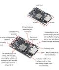 Two Piece 2S 3S Bms Charger Protection Board For Lithium Ion Polymer Batteries featuring Type C input, compact 30.8mm x 18.3mm.