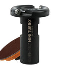 Heavy Duty Mini Turbo Angle Grinder Kit With 50 Millimeter Tungsten Cutters for wood sculpting, featuring a black and orange tool head.