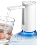 Foldable Water Dispenser for 5 Gallon Bottles With USB Charging and Auto Switch pouring water into a glass