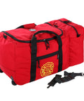 Arsenal 5005W Large Nylon Rolling Firefighter Rescue Turnout Gear Bag with helmet pocket, shoulder strap, heavy duty wheels