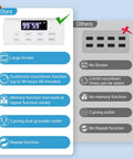 Slick Countdown Timer Outlet Pair Featuring One Touch Digital Dual Plug With Massive Backlit LCD Display, large screen with countdown settings.