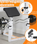 Preacher Curl Bench Adjustable Arm Curl Bench For Bicep Isolation Home Gym Strength Training with 6-level adjustable heights.