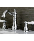 American Patriot Widespread Lavatory Faucet In Polished Chrome With Five Sixteenths Inch Spout Reach Deck Mount Eight To Sixteen Inch