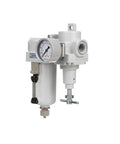 Air Filter Regulator Combo Three Quarter Inch NPT With T Handle Manual Drain Heavy Duty Metal Bowl Ten Micron Element