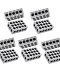 Isometric view of hardened steel 1-2-3 precision machinist blocks with 23-hole pattern.