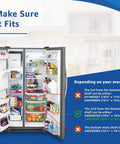 Diagram for Upper Crisper Pan Cover Replacement 240599301 For Refrigerator highlighting compatible shelf sizes.