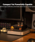 Tube Integrated Amplifier with DAC and Vintage VU Meter, 2 Channel HiFi Power Amp for Bookshelf Speakers and Headphones on desk