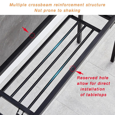 Foldable Table Leg Brackets Rectangular Heavy Duty Double Layer Metal Desk Legs with reserved hole for installation
