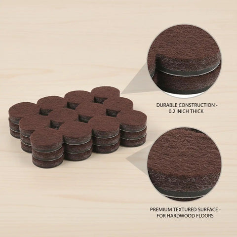 Round Polyester Furniture Floor Protectors And Leg Pads For Hardwood Floors 1.57 Inch Diameter Non Slip Glides Detail View