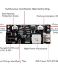 12V To 5V Buck Converter USB Regulator 5A High Efficiency Step Down Power Module For Phone Fast Charging With 9V 36V Input Range And Stable 5V Output For Fast Charge, showing circuit board components.