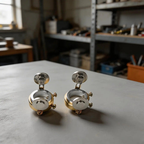 Two Pcs Heavy Duty Slotted Cup Roller Guide Wheel With Brass Plated Standoff Spacer For Plasma Cutter Torch Support Bracket Compatible With AG60 60A SG55 Dead Straight Rolling Rail Kit