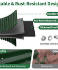 Diagram showing rust-resistant design of the Outdoor Galvanized Steel Raised Bed For Vegetables And Herbs with components and labels.