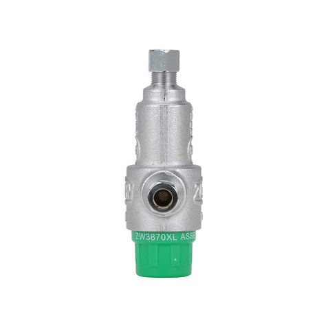 Front view of Aqua Gard Thermostatic Mixing Valve Three Eighths Inch With Three Port Compression Fittings For Precise Temperature Control