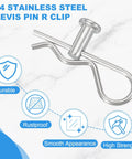 R Shaped Spring Cotter Pin Clevis Clip M5x30mm Single Hole Stainless 304 Steel For Automotive Cars Trucks Mowers Tractors And More