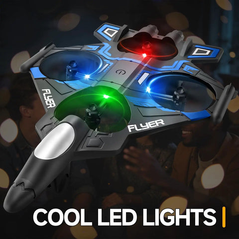 Foam RC Airplane With LED Lights Dope Jet Fighter Style 360 Degree Flip And Stunt Roll 2.4GHz Remote Control Plane, blue