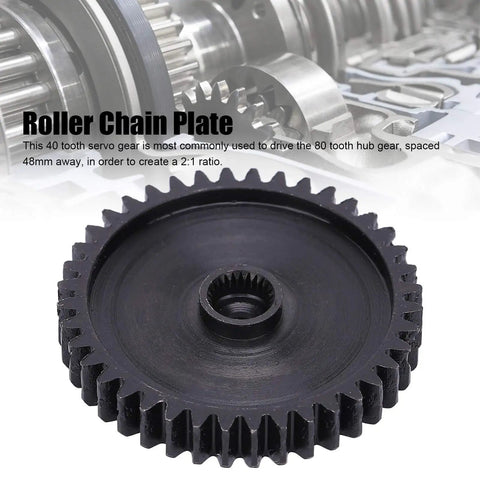 40 Tooth High Strength Steel Sprocket For Roller Chain Gear Transmission With Precise Mod 0.8 Industrial Parts on a gear plate.