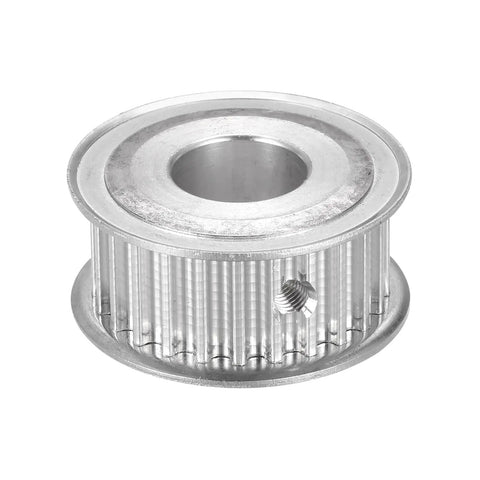 5M 25-Tooth Timing Pulley Synchronous Wheel 5mm Pitch 14mm Bore For Timing Belt Drives Built Tough From Aluminum Alloy Ideal For 3D Printers CNC Machines Milling Drills And Other Belt Driven Gear Systems, aluminum pulley side view