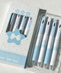 Four Pack Cute Retractable Gel Pens Blue Star 0.5mm Fine Point Black Ink Smooth Writing pens in packaging