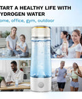 Portable Hydrogen Water Bottle With 2300ppb Molecular Hydrogen And PEM SPE Technology, 15oz, shown in various lifestyle settings