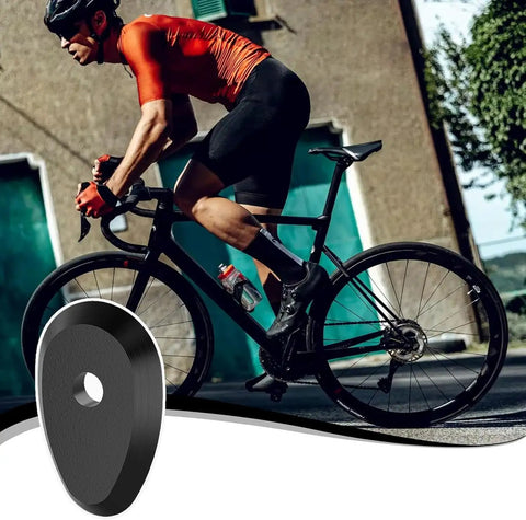 Cyclist on road bike with 6 Pack Pushbutton Spacers For Electronic Shifting On Road And MTB Bikes Compatible With UT8170 And DA9270