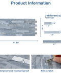 20 Sheets No Fuss Peel And Stick PVC Backsplash Tile Set For Kitchen Walls Durable with size and material details.