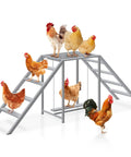 Chicken Coop Perch With Swing And Ladder Set For Backyard Farms Wooden Roosting Bar For 6 To 8 Chickens with chickens