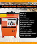 Heavy Duty Electric Rebar Bender And Cutter Combo 1 Inch Steel Bar Tool control panel with model parameters and specifications.