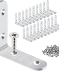 Heavy Duty 20 Pack 2.5 By 2.5 Inch Stainless Steel Corner Braces L Shaped Brackets With Wood Screws For Tables Chairs Desks Dressers Shelves