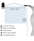 Diagram of Two Pack 220 LED Firefly String Lights Dope Indoor Outdoor Vibe With 8 Modes Waterproof Copper Wire Waterfall Lights Remote Timer And Hooks Warm White