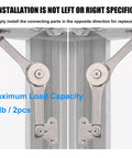 JinBoCheng 2pc heavy-duty lid stay hinges for cabinet doors; silver metal, 25 lb max.