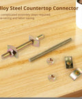 Rock Solid Hold Alloy Steel Miter Bolts For Butcher Block Furniture And Wooden Tables, 5/16 Inch By 3-1/2 Inch hidden connector with nuts.