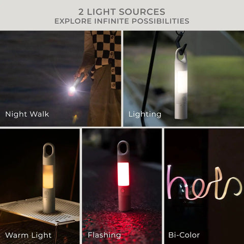 Flashlight Duo With USB C Rechargeable Battery, Dual Light Source, Colorful Ambient Light, IPX4 Waterproof, SOS And Strobe Modes, 1000 Lumens, Magnetic Hanger And Strong Absorption, Up To 65 Hours Of Runtime Outdoors Ready For Any Task