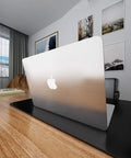 Laptop covered in Removable Peel And Stick Silver Stainless Steel Look Contact Paper For Metal Surfaces Waterproof And Rust Resistant Easy Install 15.74 By 118.11 Inches Ideal For Kitchen Cabinets Refrigerators Elevator Doors on desk
