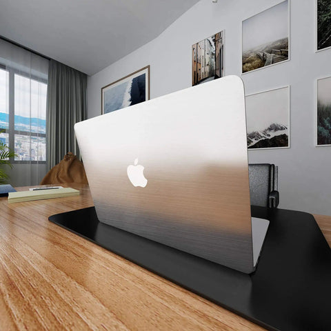 Laptop with stainless steel look self adhesive vinyl contact paper 15.74 inch by 708.66 inch for kitchen countertops and furniture