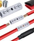 4 Gauge Wire Butt Connectors Kit For Mechanical Splices, Heavy Duty 6 Pcs 4 AWG screw connectors with heat shrink tubes