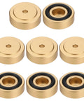 8 Pcs Aluminum Cutting Board Feet With Silicone Pads shown in gold with anti-slip design for wooden boards and furniture.