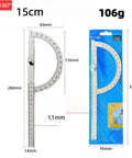 Heavy Duty Stainless Steel Angle Protractor Dead On Accuracy 0 To 180 Degrees Round Head Bevel Gauge shown on packaging.