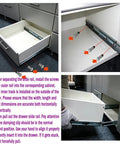 12 Inch Heavy Duty Drawer Slides With Soft Close For Smooth Quiet Glide, Easy Install, Full Extension, Built Tough Rolled Edge Reinforcement, Fits Cabinets and Furniture Drawers, Chrome Finish installed in white cabinet drawer