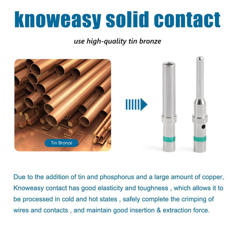 50 Pairs Size 16 DT Deutsch Pin Connector Kit with nickel plated solid contacts and tin bronze material for automotive wiring