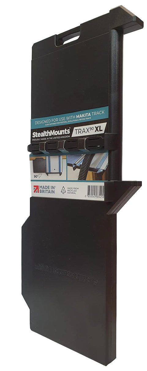 Trax90 XL Track Saw Square for Makita 90 Degree Right Angle Plunge Guide Rail Stop in black ABS