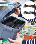 Person holding toolbox featuring Stainless Steel Rubber Hood Catch 2 Pack With Flexible T Handle Hasp Latches And Brackets