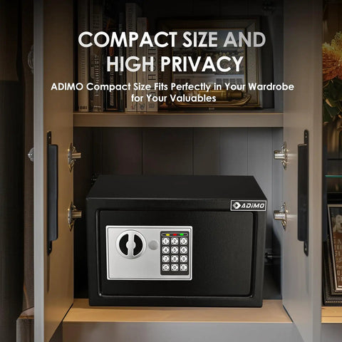 Sturdy Fireproof Dorm Room Safe Box With Wall Mount Kit And Digital Passcode Lock in wardrobe setting