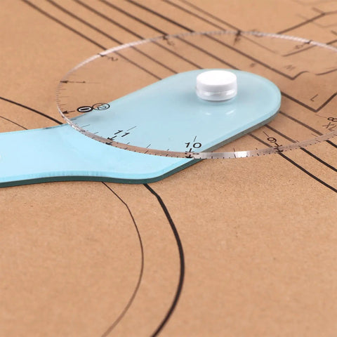 Knock Your Pattern Drafting Tasks Out Of The Park With This Precision 12 Inch Acrylic Sewing Wheel Ruler Crafted To Trace Seamless Necklines And Bindings While Nailing 360 Degree Measurements Daily